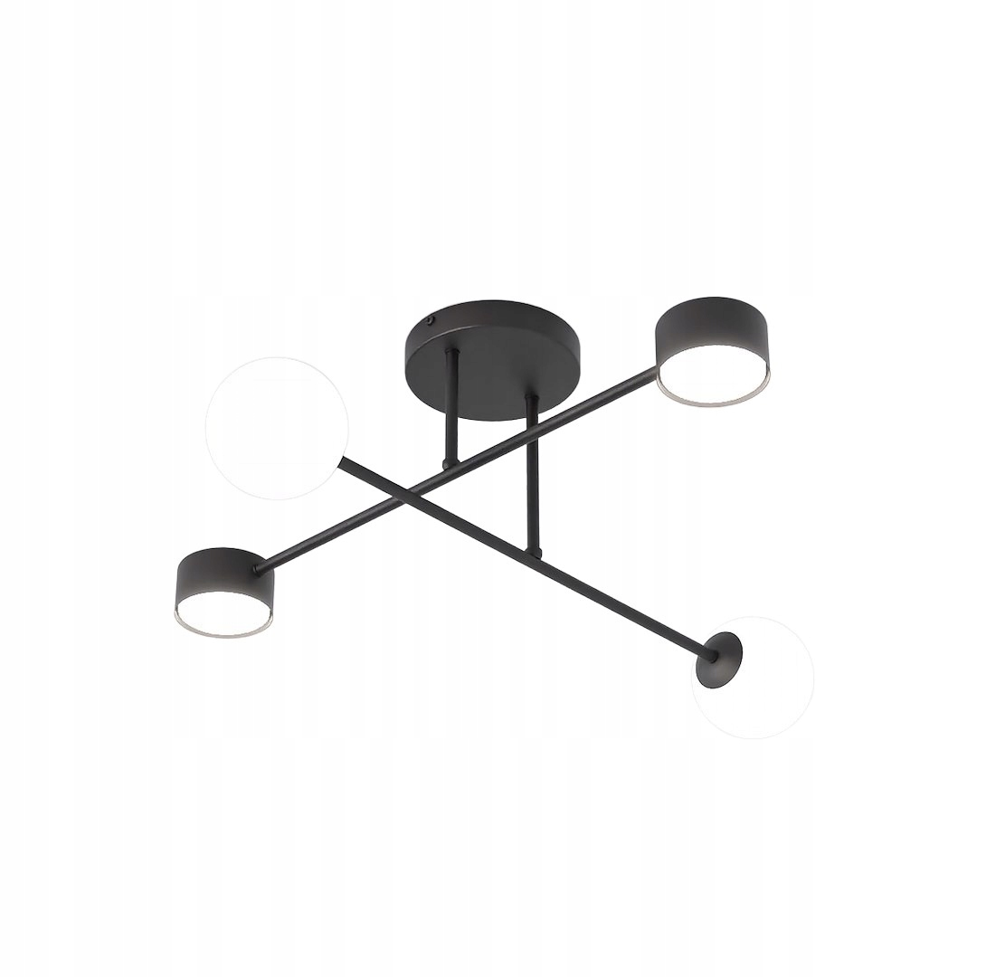 Stropné svietidlo Holon 4 v modernom štýle, čierny, minimalistický