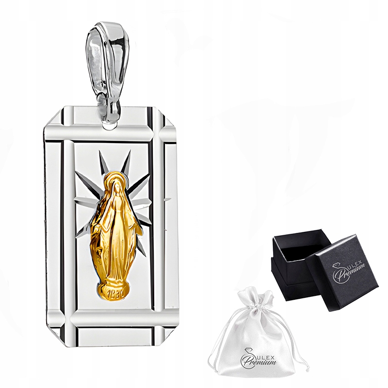 Stříbrný medailonek ryzost 925 Přívěsek Přívěsek Matka Boží Úžasná Gravírování
