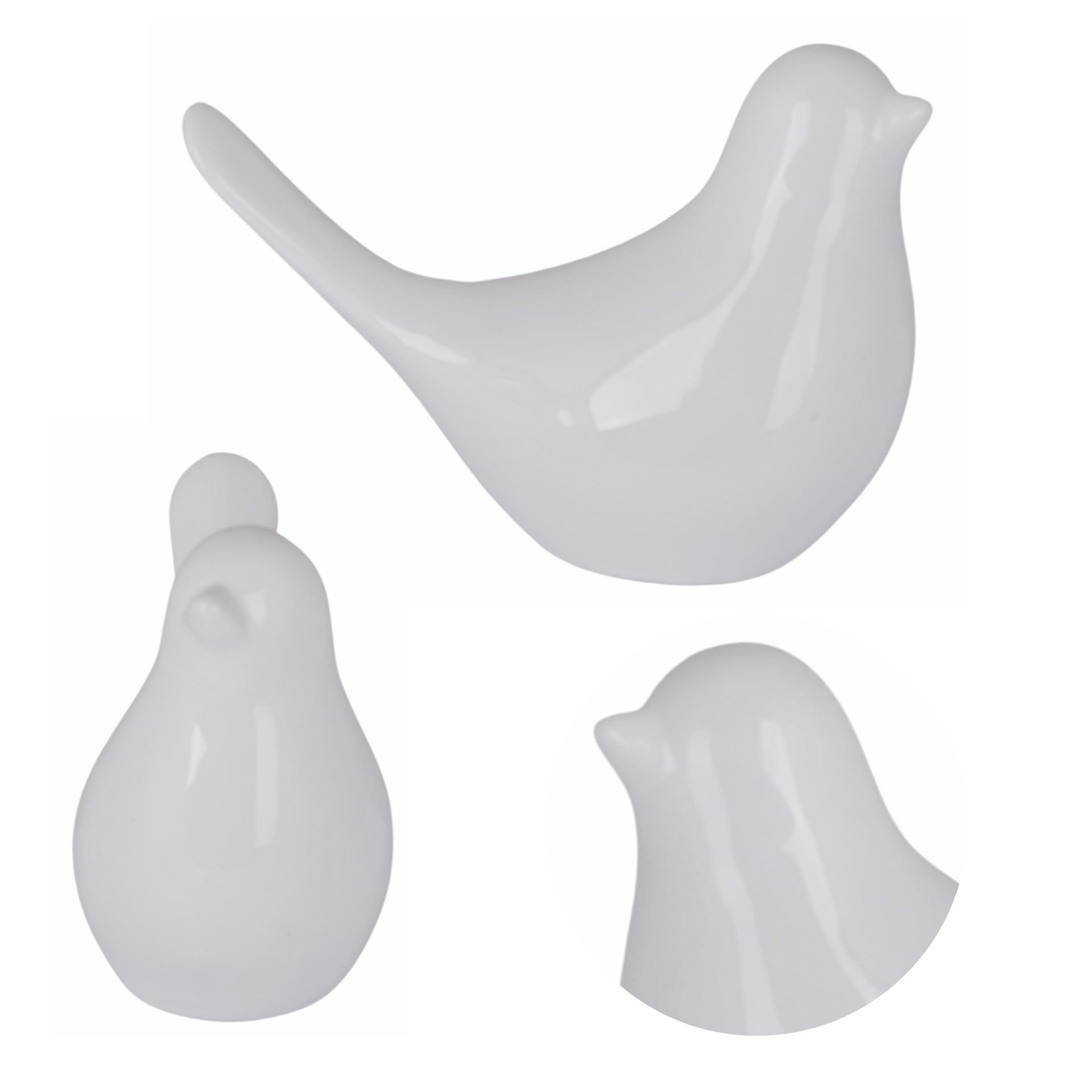 

Figurka ptaka dekoracyjna Ceramiczny Ptaszek biały