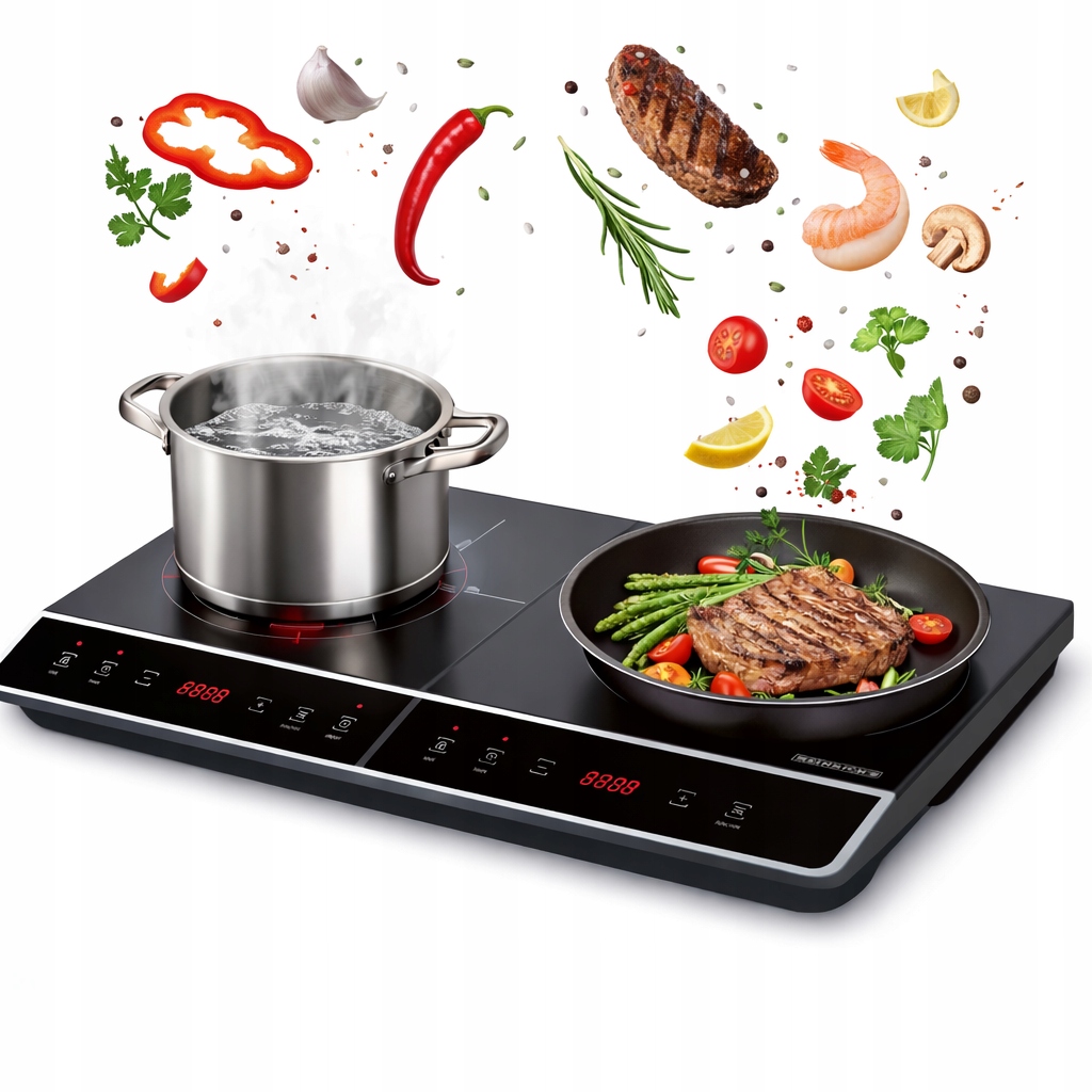 Kuchenka Indkucyjna 3500W Płyta Dwupalnikowa Podwójna Przenośna Timer