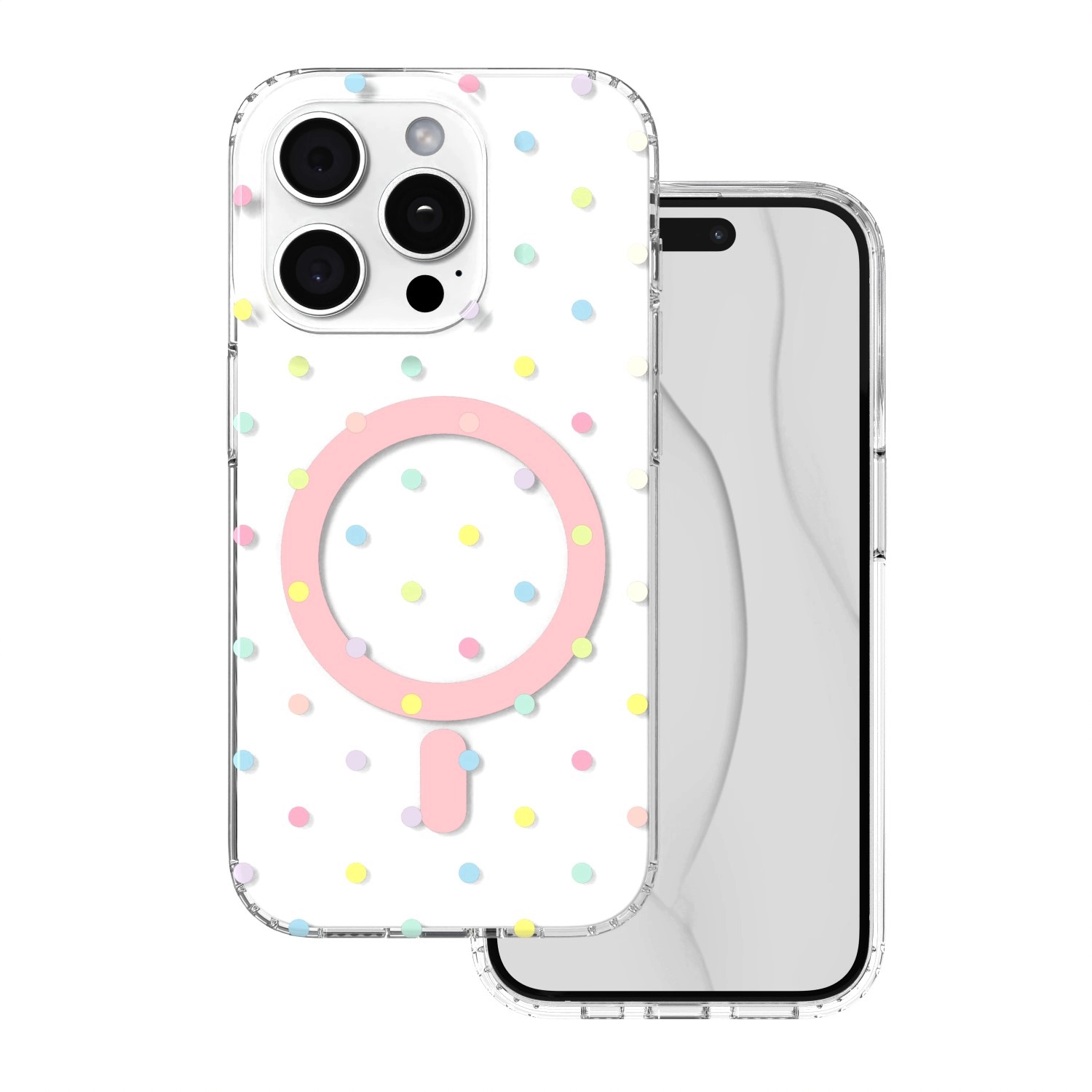 Nakładka Bubble Dots Mag do iphone 15 Pro 6,1" biała Tfo