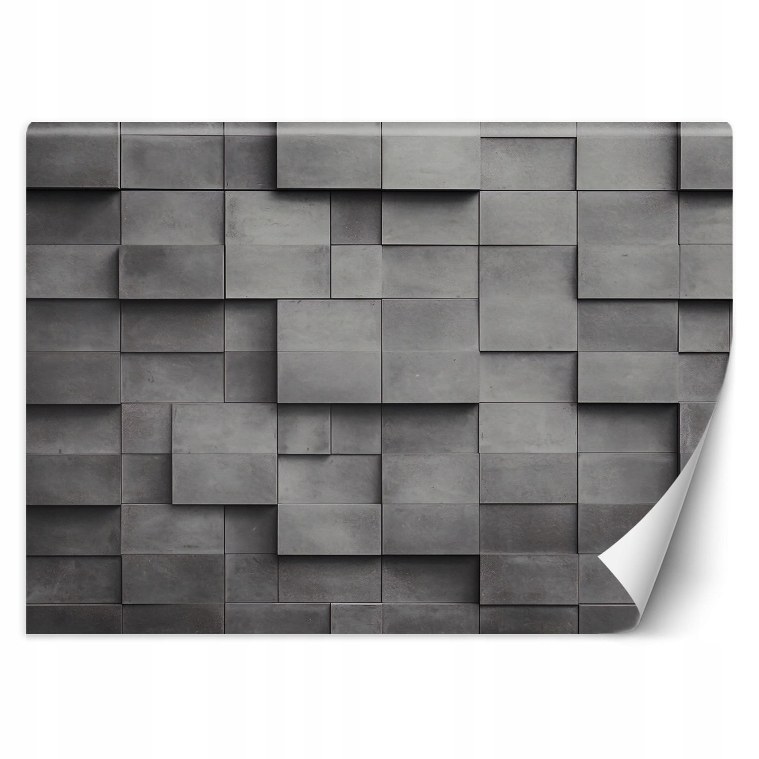 Fototapeta, Betónová stena, 3D kocky 300x210