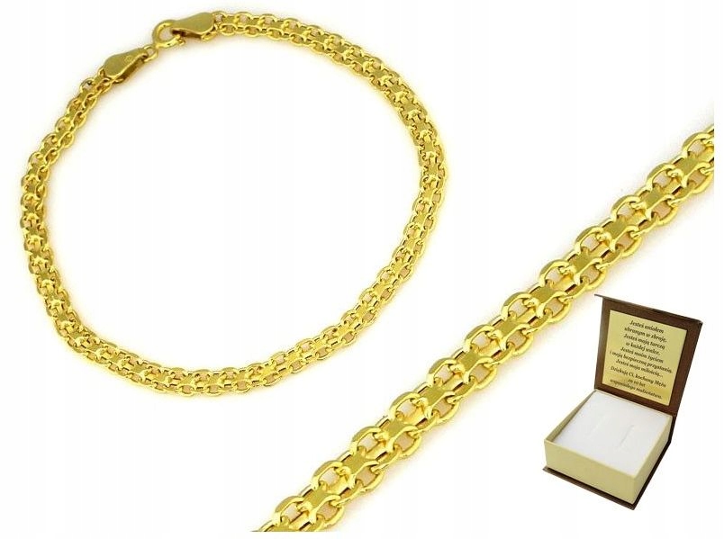 Bransoletka Złota 585 Modna Grawer