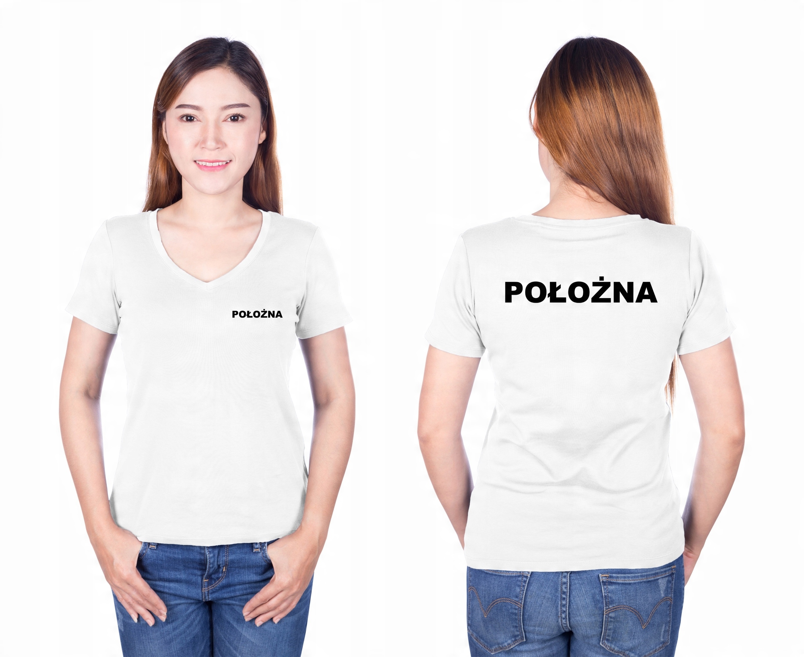 

Koszulka Położna Haft Whsdxs
