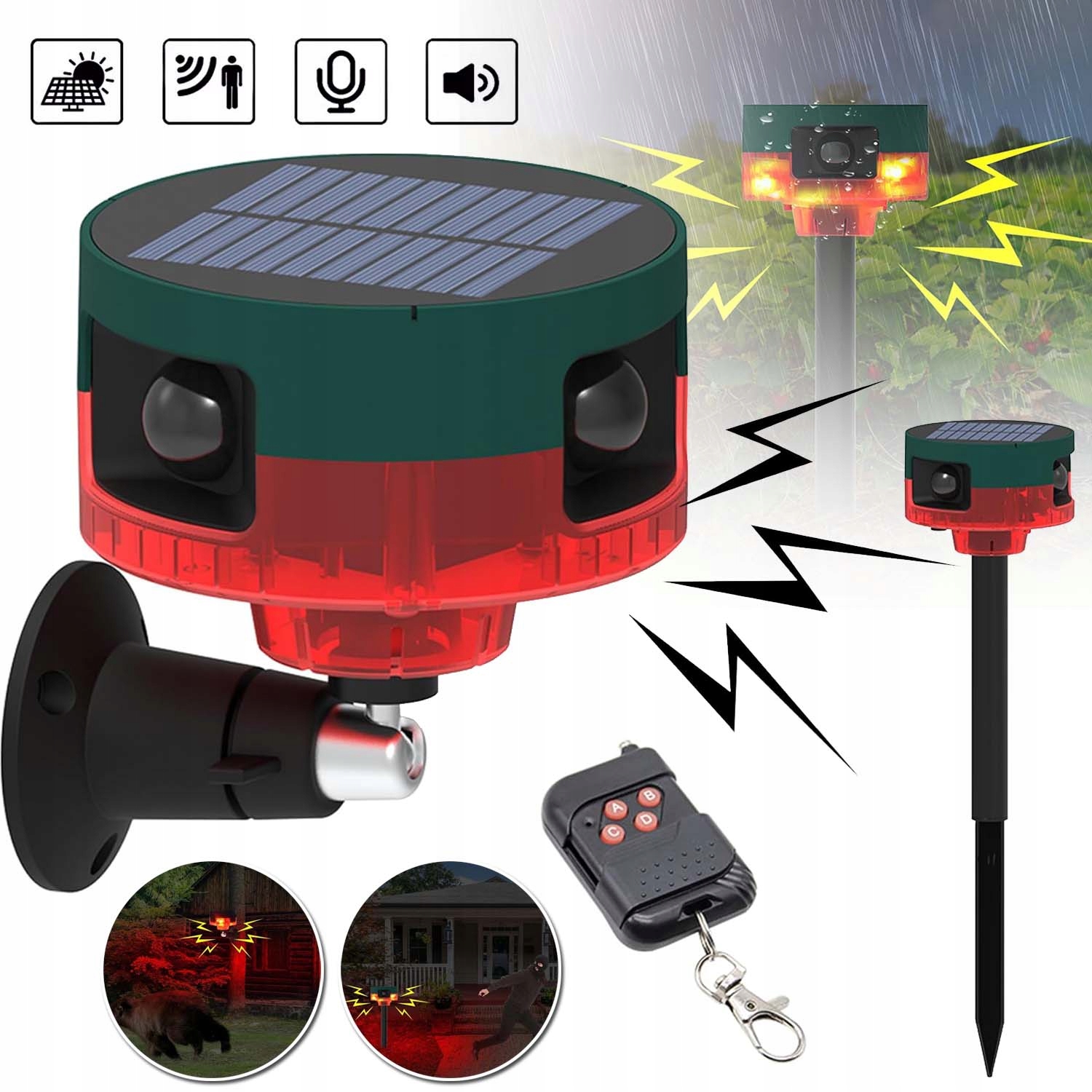 Solarny Czujnik Ruchu Szczekanie Psa Alarm Szczekania Psa Do Gospodarstwa