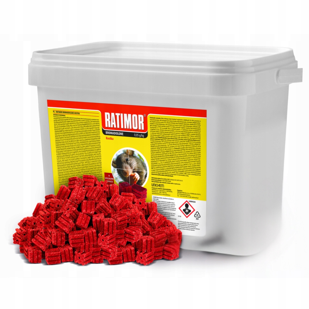 Ratimor Trutka na szczury i myszy Kostka woskowa Trucizna Bromadiolon 3kg