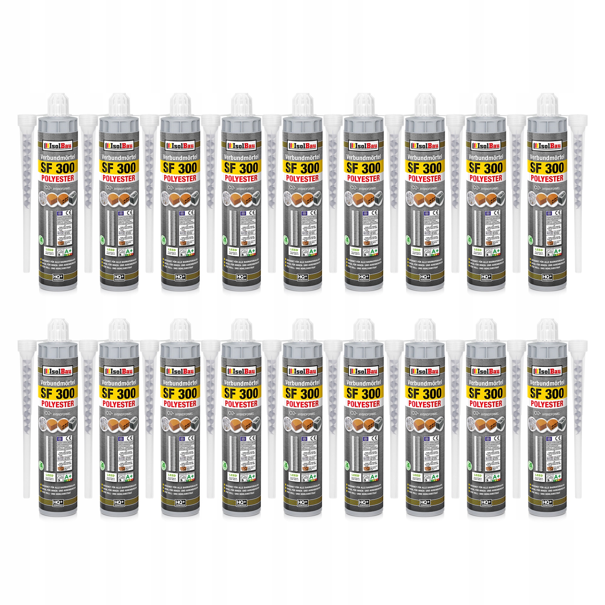 Chemická kotva 18 x 300 ml IsolBau Sf 300 bez polystyrenu 36 x Mixer Certifikát
