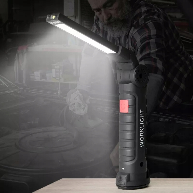 DUŻA LAMPA LATARKA WARSZTATOWA LED COB MAGNES USB Marka inna