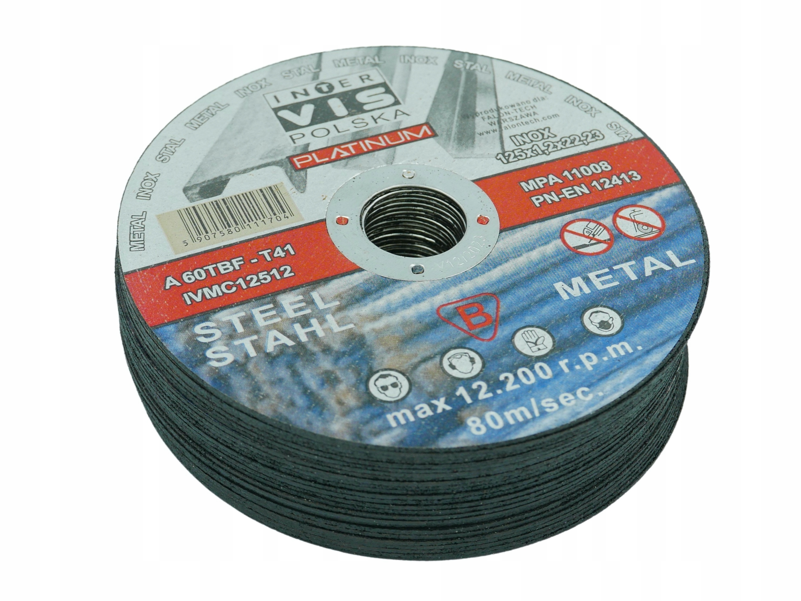 TARCZA PLATINUM DO CIĘCIA METALU TARCZE 125 x 1.2 EAN (GTIN) 5907580111704