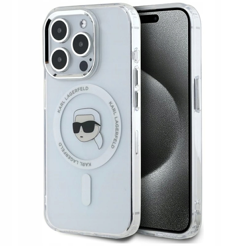 Karl Lagerfeld IML kovové Karl Head MagSafe Case iPhone 15 Pro Max