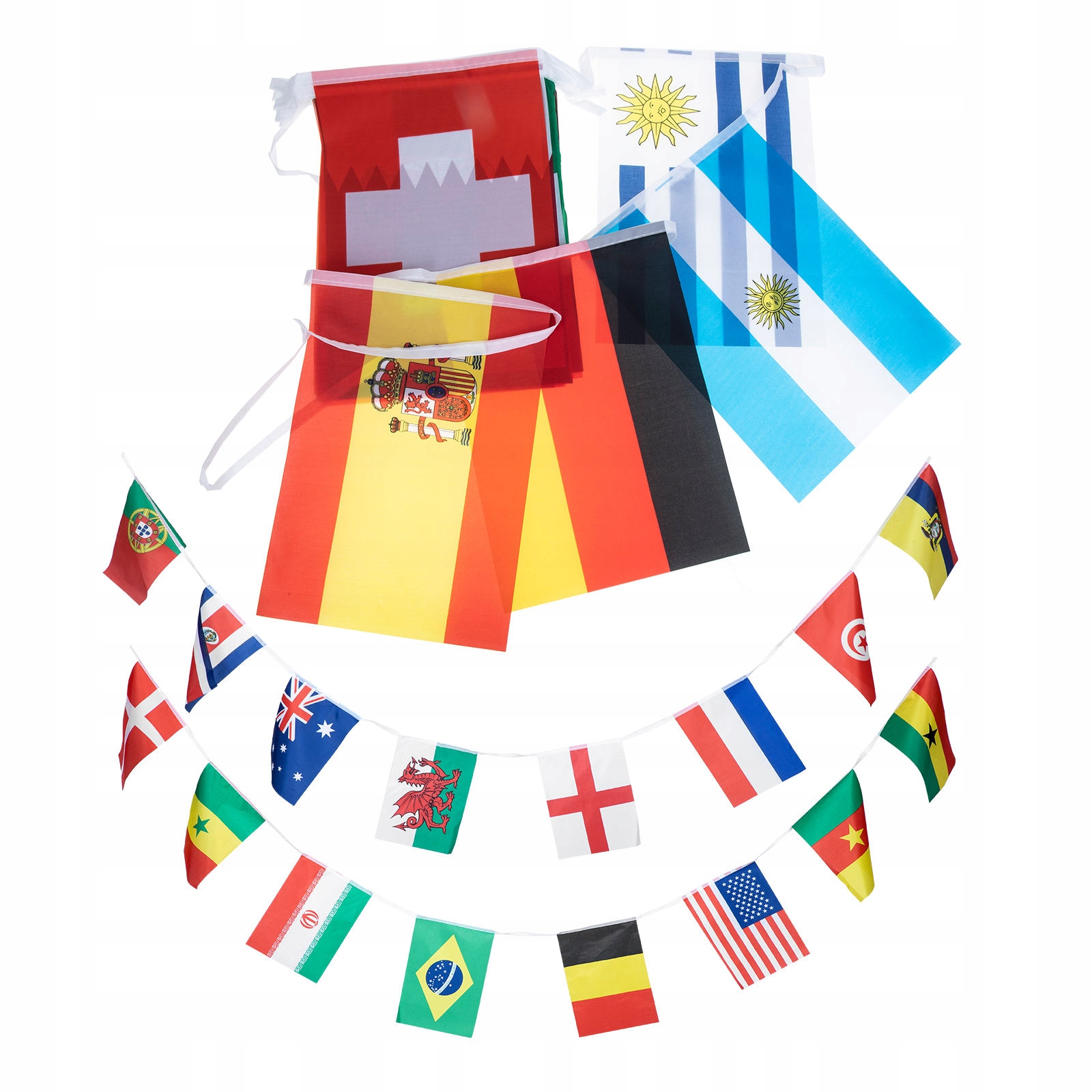 Międzynarodowa Girlanda Flag Poliester Dekoracja Imprezowa