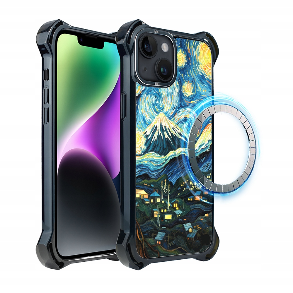 Pouzdro pro iPhone 14 Ibizu DropGuard Ultra s MagSafe, Van Gogh, hvězdná noc