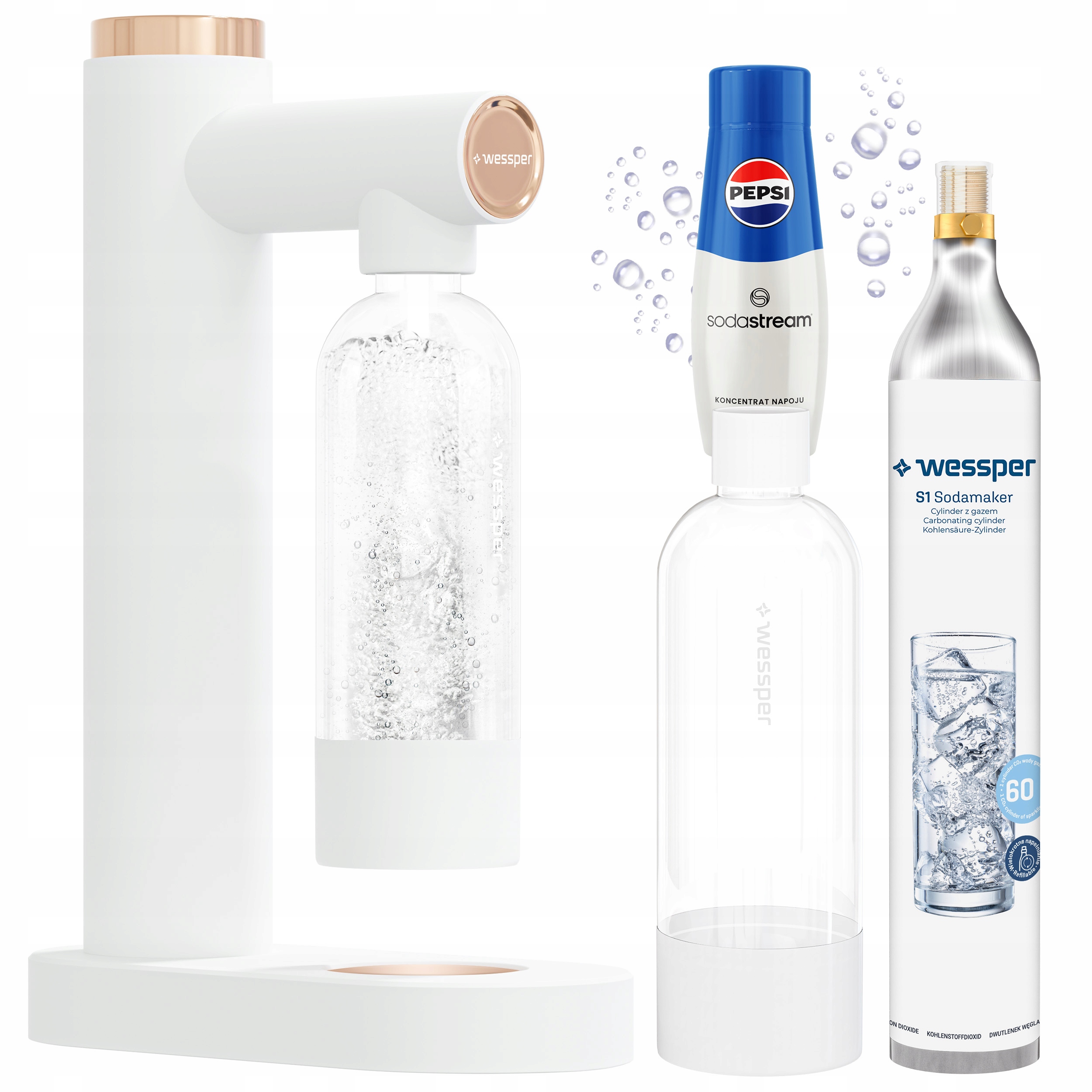Wessper Saturator Wody Sodamaker Butelka Cylinder Syrop Sodastream Pepsi