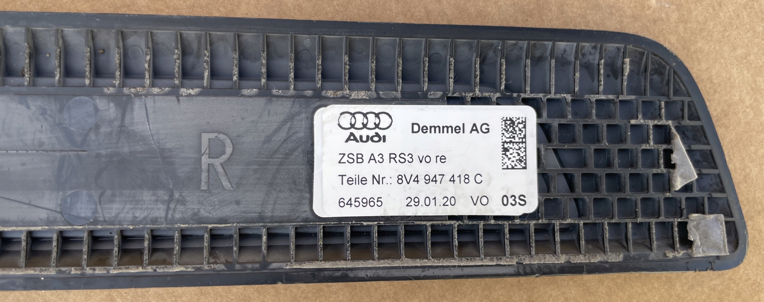 cap moulding threshold right AUDI RS3 12-19 R 8V4947418C right front