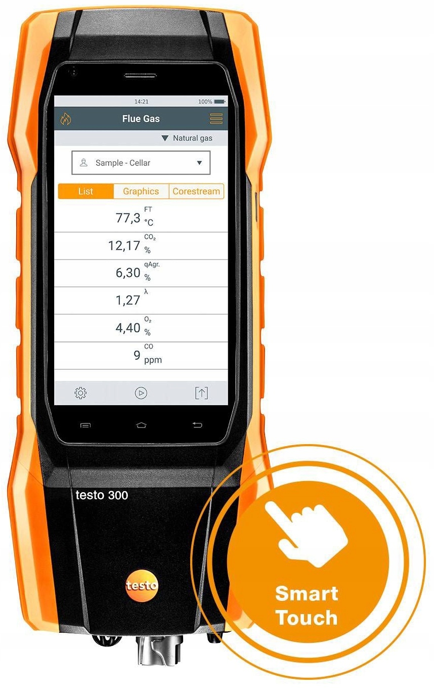 Analizator spalin Testo 300 plus Manometr różnicowy Testo 510i Marka Testo