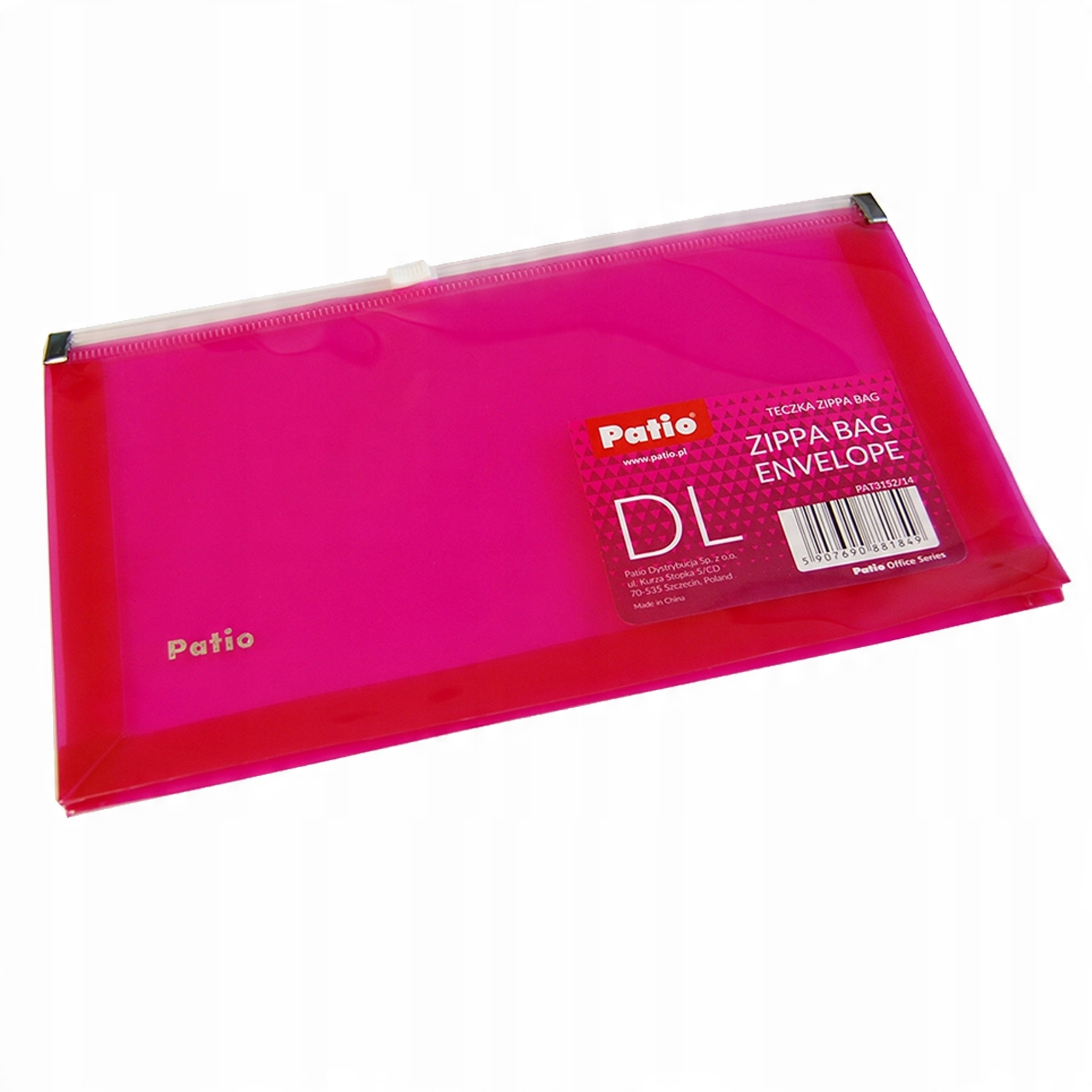 

Koperta Na Dokumenty DL Zippa Bag Różowa Patio