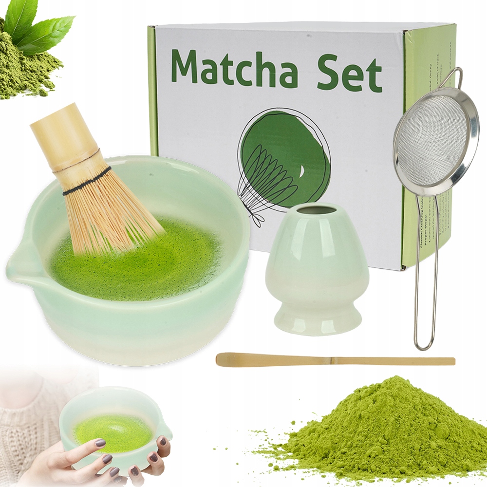Levně Sada Pro Matcha Sada 5 Kusů Keramická Bambusová Miska Whisk Dárek