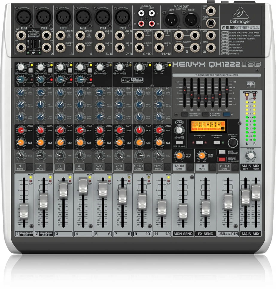 Behringer Xenyx QX1222USB mikser z interfejsem audio i procesorem efektów