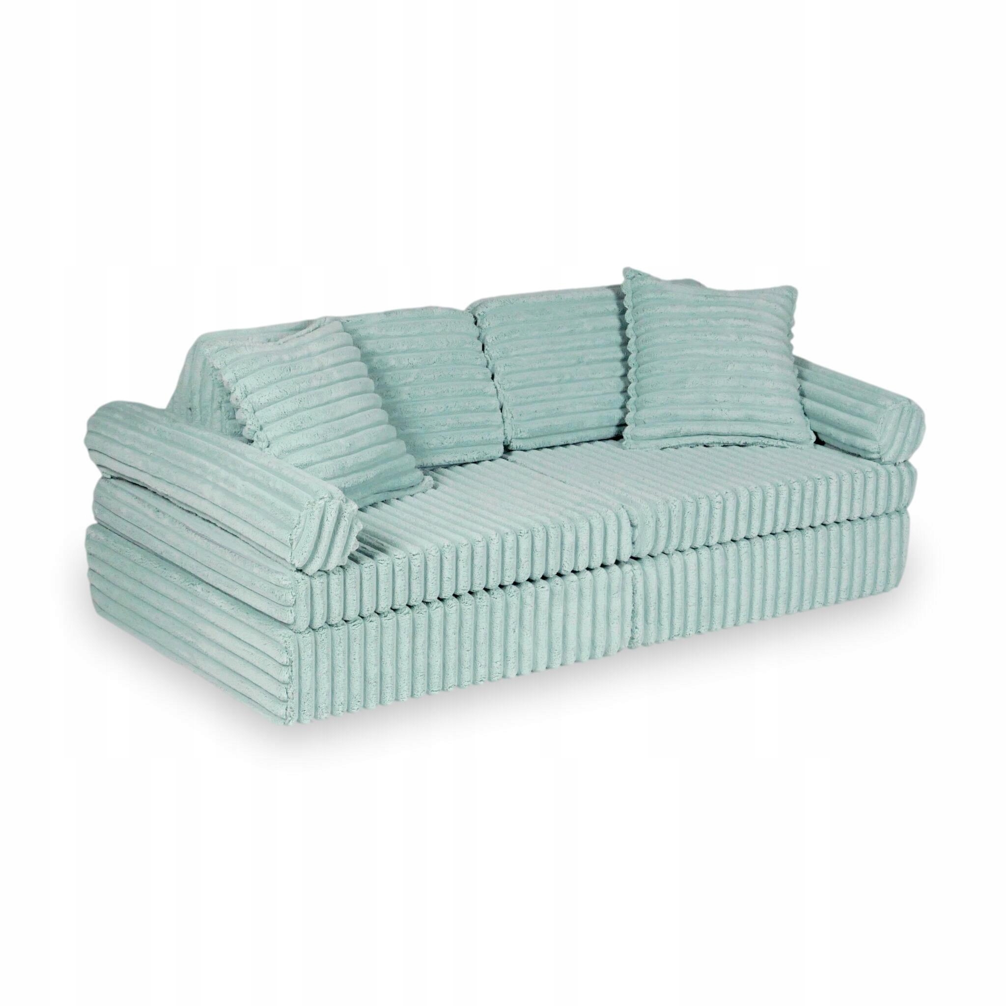 Mini Sofa do zabawy Montessori Comfort Wafel Jasna mięta