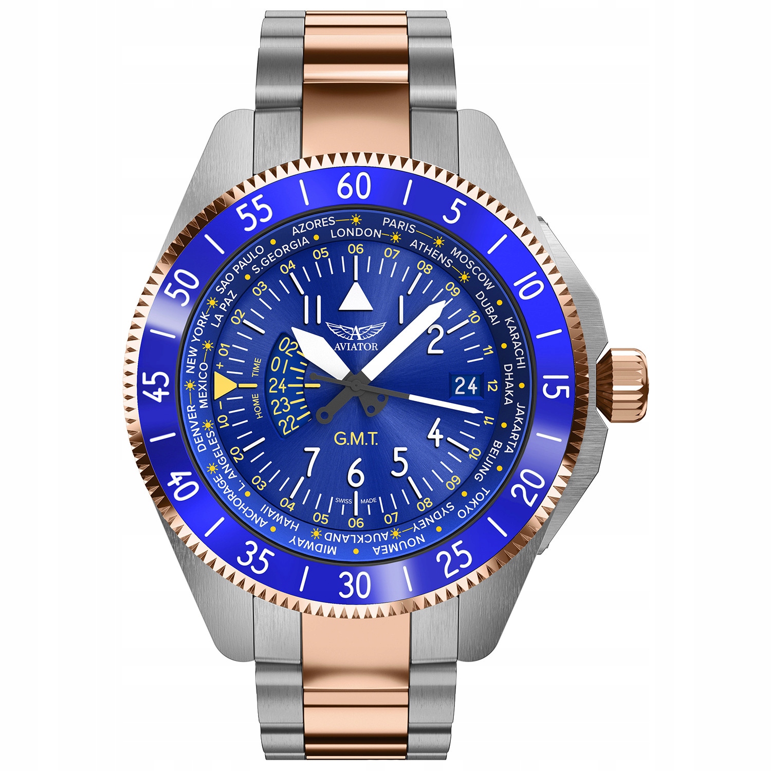 Zegarek Męski Aviator V.1.37.3.308.5 srebrny