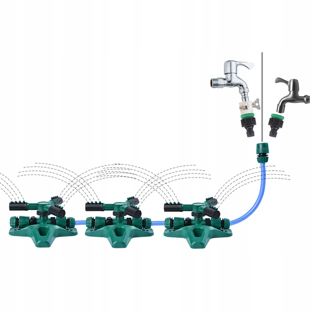 ZRASZACZ OGRODOWY OBROTOWY TRÓJRAMIENNY DO WĘŻA DO NAWADNIANIA OGRODU EAN (GTIN) 6942422654246