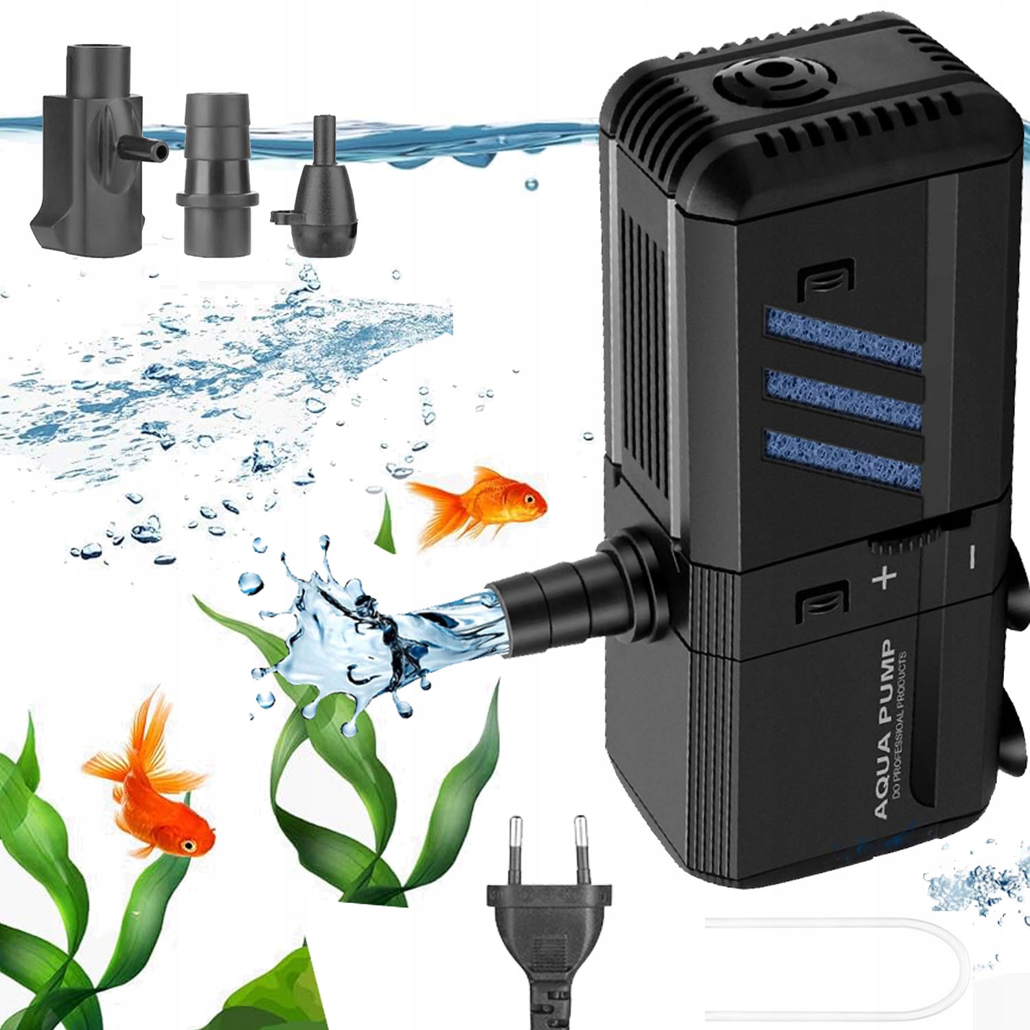 Levně 4V1 Vnitřní Filtr Biologický pro Akvárium do 150L 500l/h 6W S Přísavky