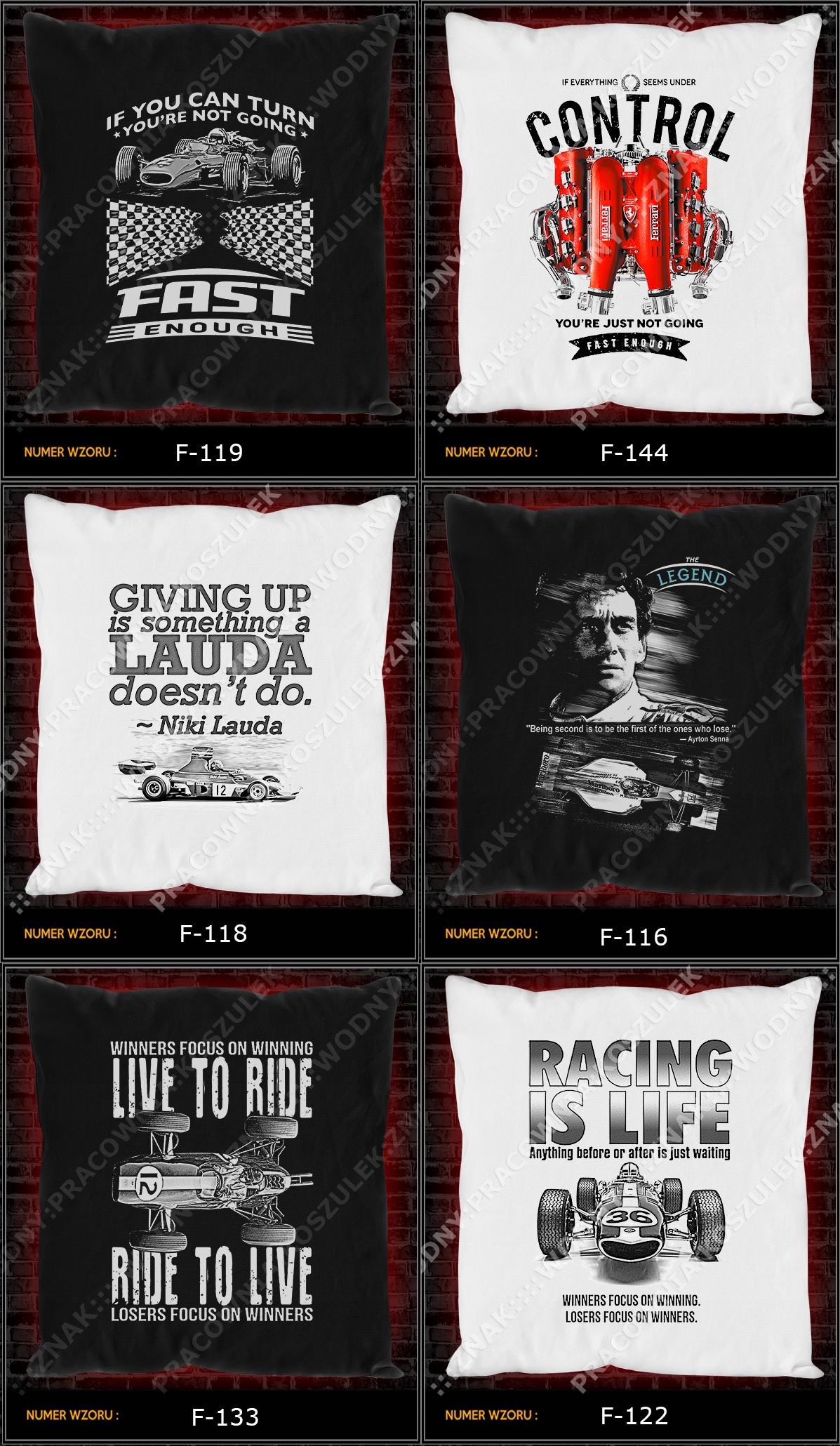 PODUSZKA f1 formuła 1 one niki lauda ayrton senna Marka inna