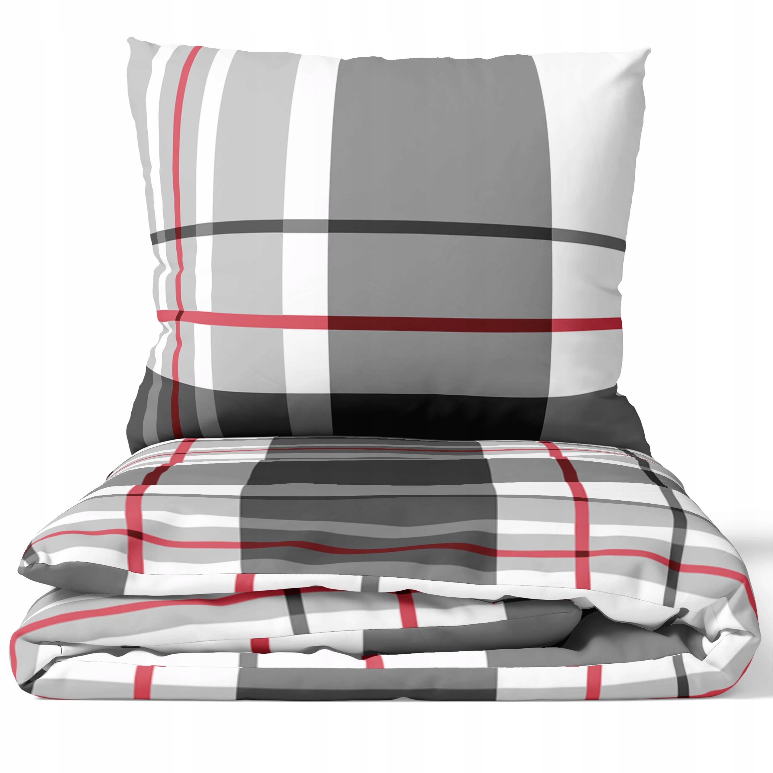 Pościel 200x200 W Kratę Bawełna Premium J&w Rubinowy Tartan