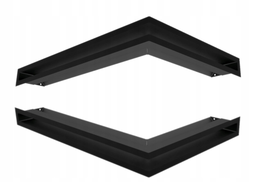 Mřížka pro pravý rohový krb Luft 600x400x60 černá