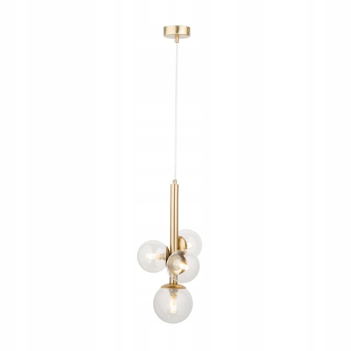 Zlatá závěsná lampa ze skleněných průhledných kuliček Perla Lux 4 Sigma Lighting