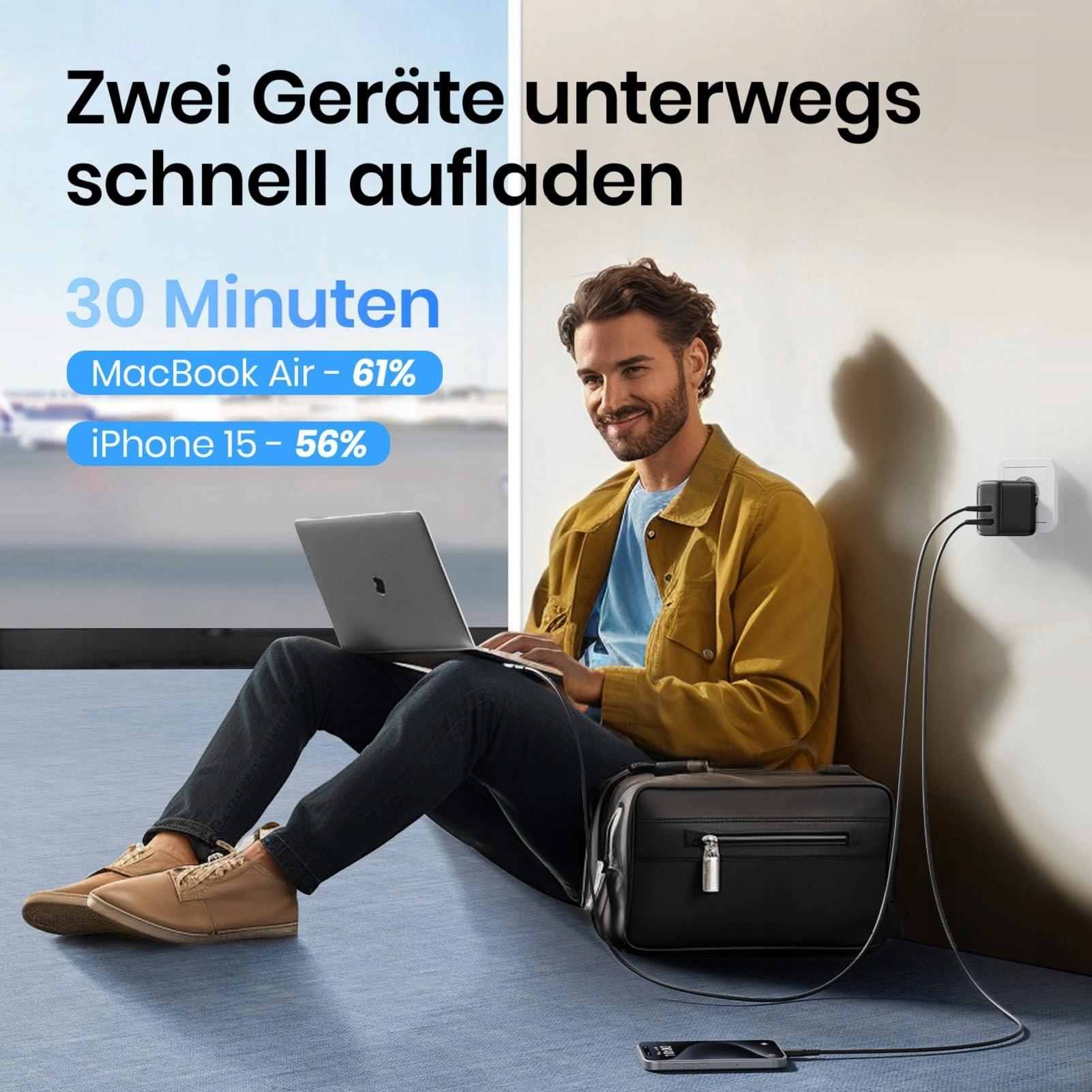 INIU 65W Ładowarka USB C GaN II 2-Port Kompaktowa Szybkie Ładowanie — miniatura 2