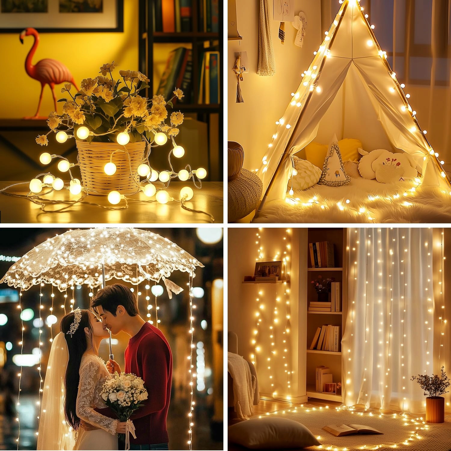 DA LIGHT Girlanda Świetlna 20m 200 LED Ciepłe Białe Do Ogrodu i Wnętrz — miniatura 6