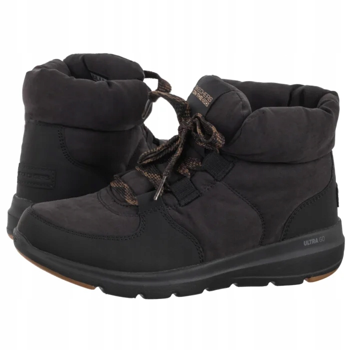 Zateplené dámské boty Kotníkové Boty Skechers Glacial Black 144194 Černé