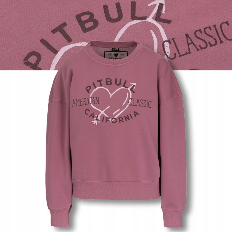 Dámská Oversize Mikina Crewneck Washed Manzanita Heart Pohodlná mikina s potiskem