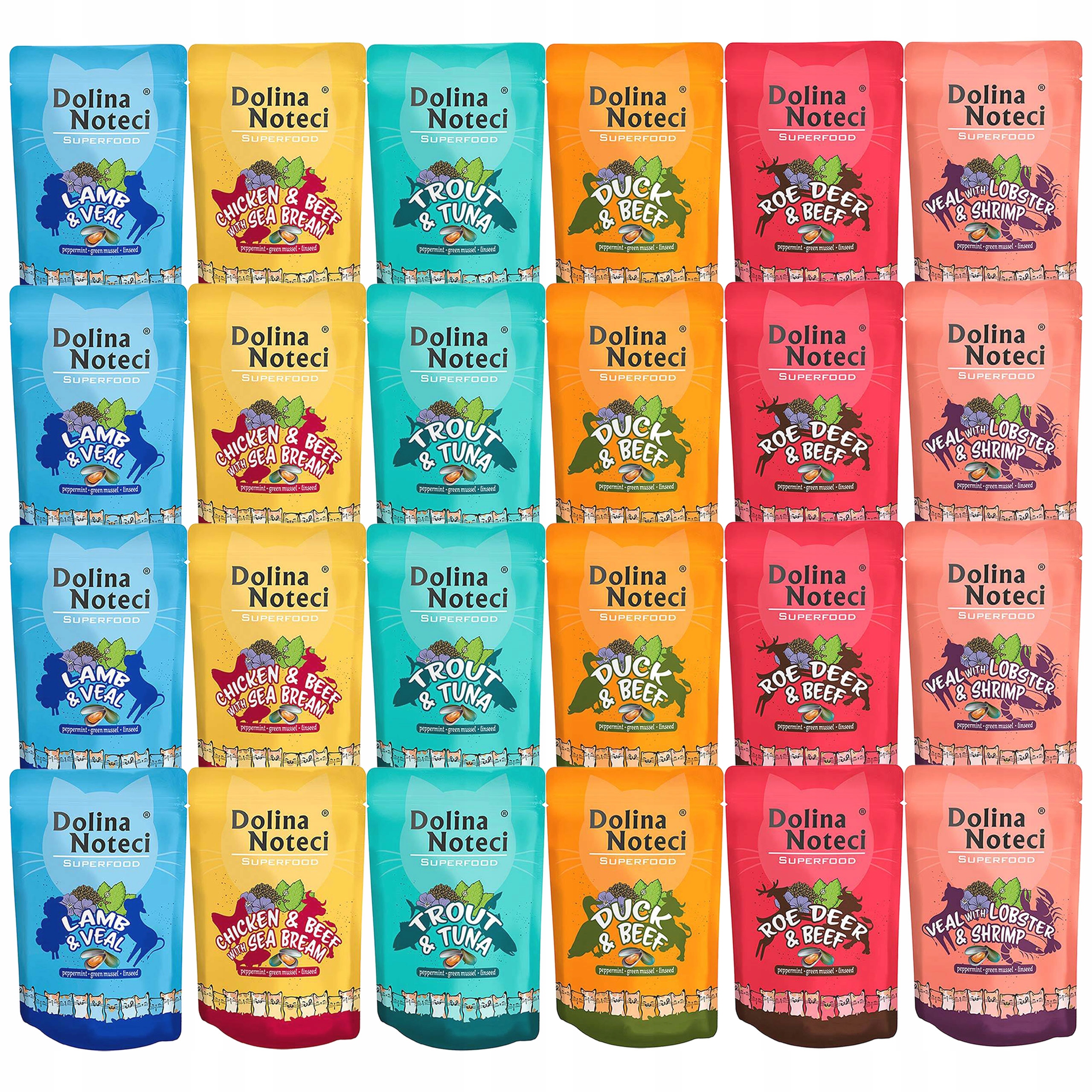 Levně Dolina Noteci Superfood krmivo pro kočky mix chutí 24 x 85 g bez obilovin