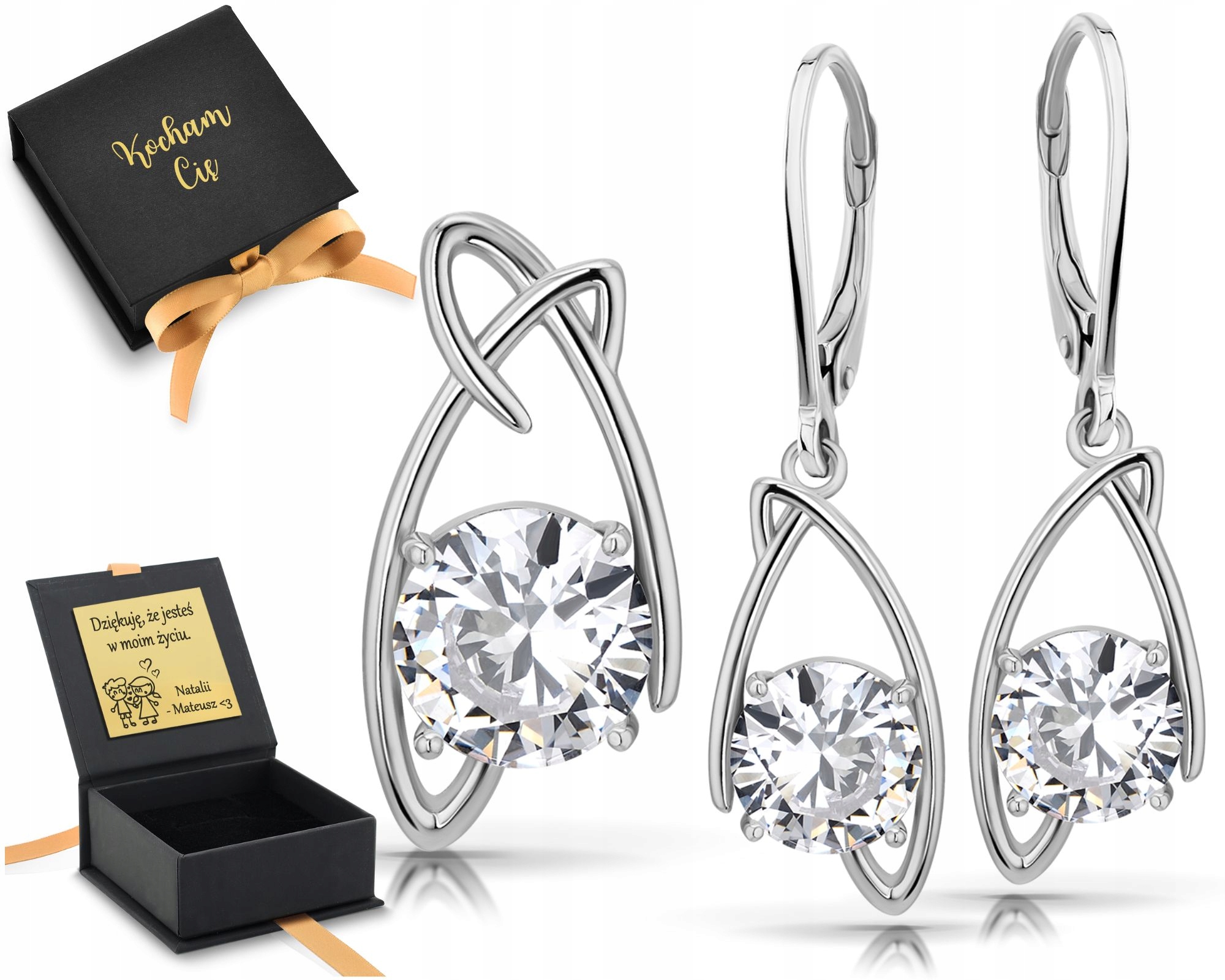 Stříbrná Sada Náušnice 925