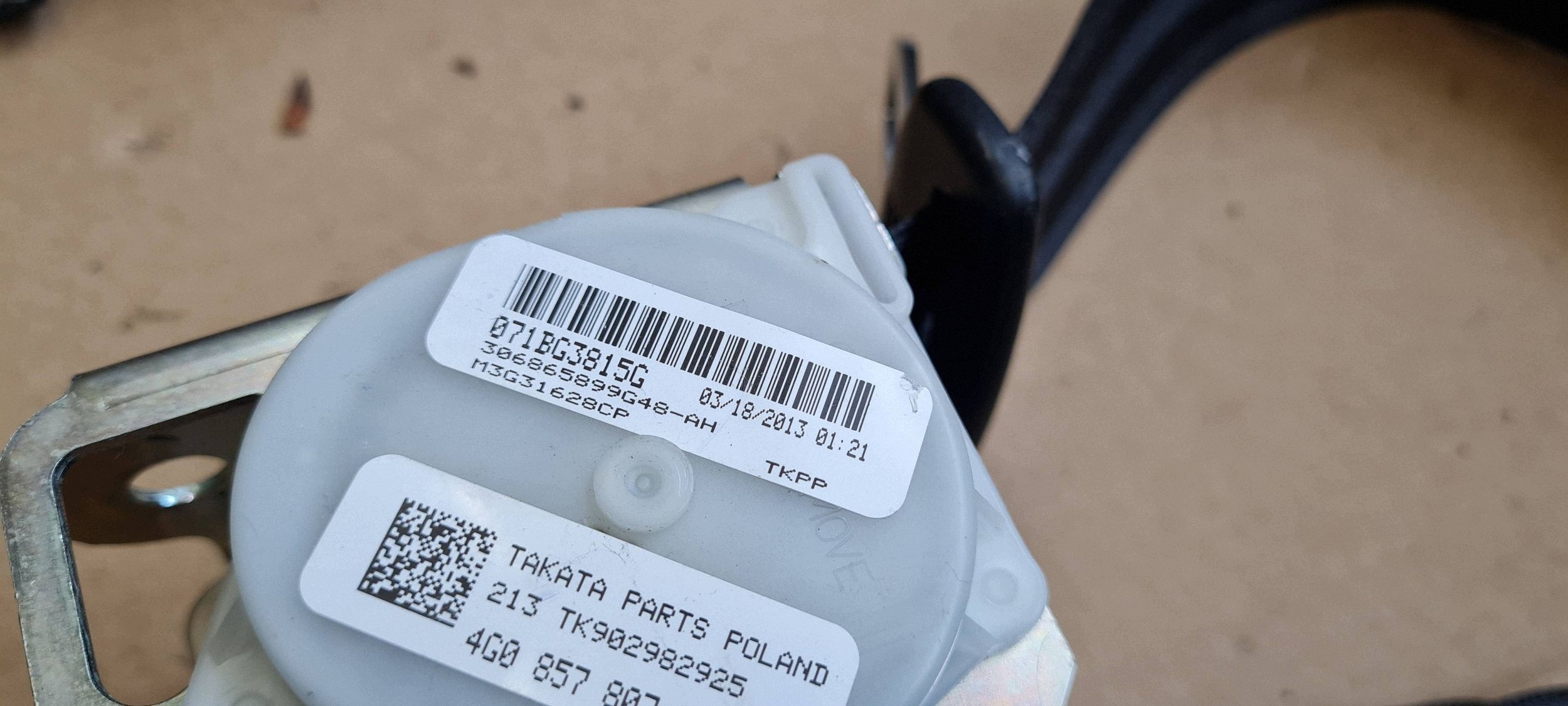 A7 4G Gurten Sicherheits mitte KANAPY heck 4G0857807B A6 C7 4G