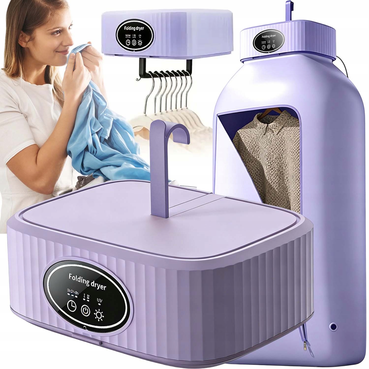 Levně Sušák Na Prádlo Rychlá Elektrická Přenosná Závěsná 600W Tichá