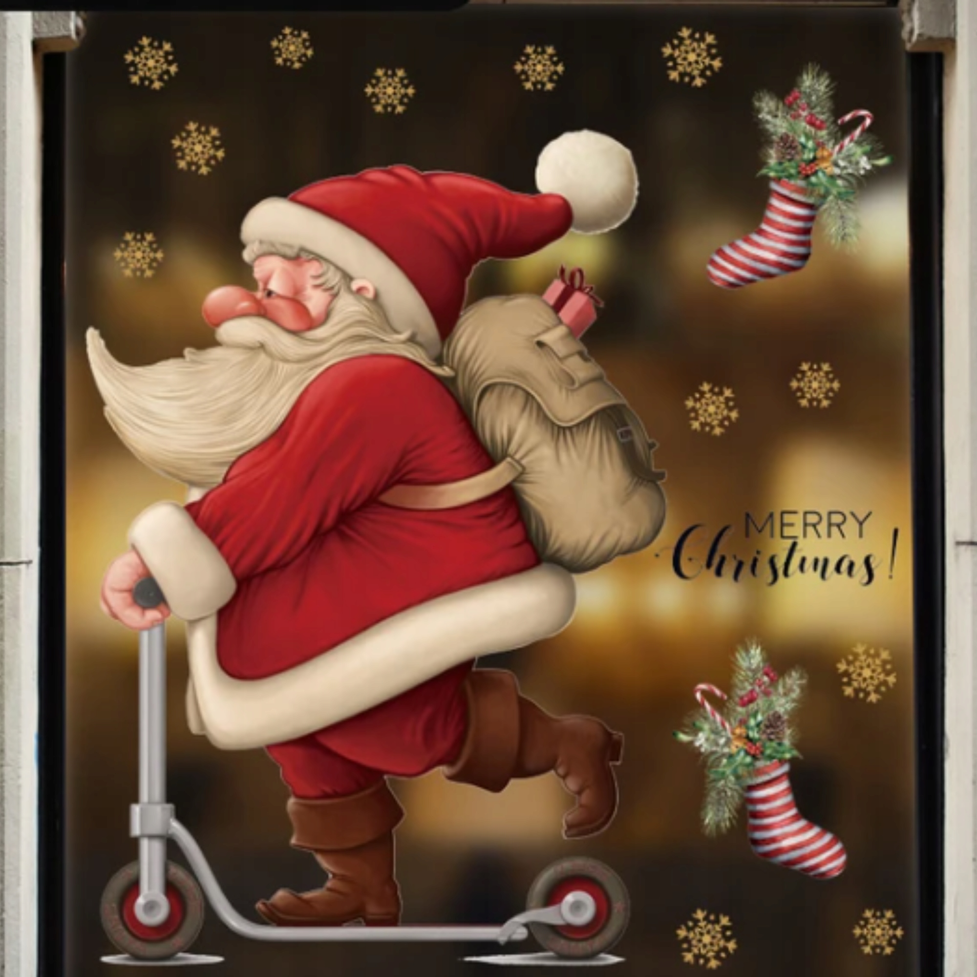 NAKLEJKI ŚWIĄTECZNE NA OKNO SZYBĘ OZDOBY ŚWIĘTA MIKOŁAJ BOŻE NARODZENIE