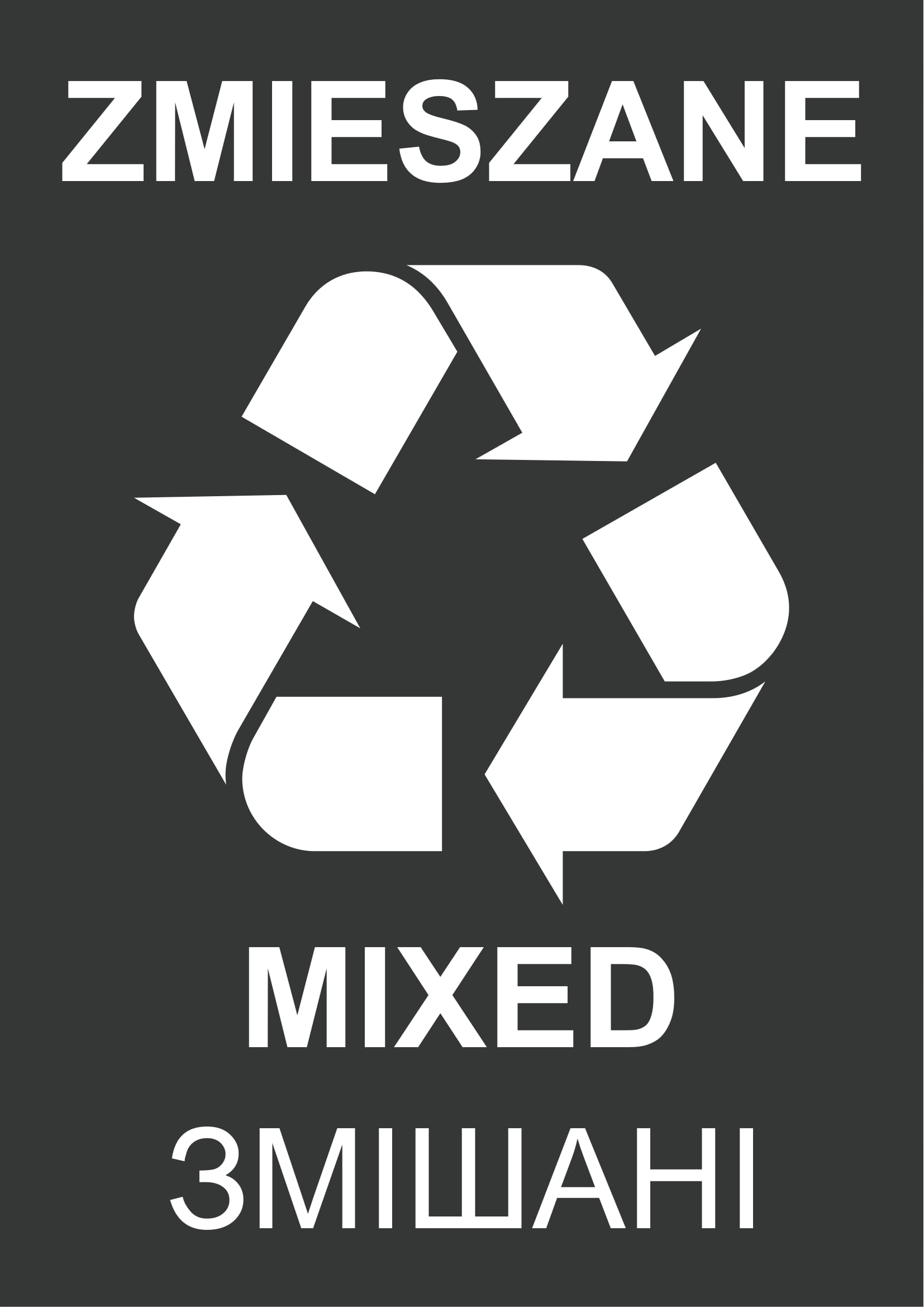 

Naklejka Recykling ~A6 Zmieszane (pl, Eng, Ukr)
