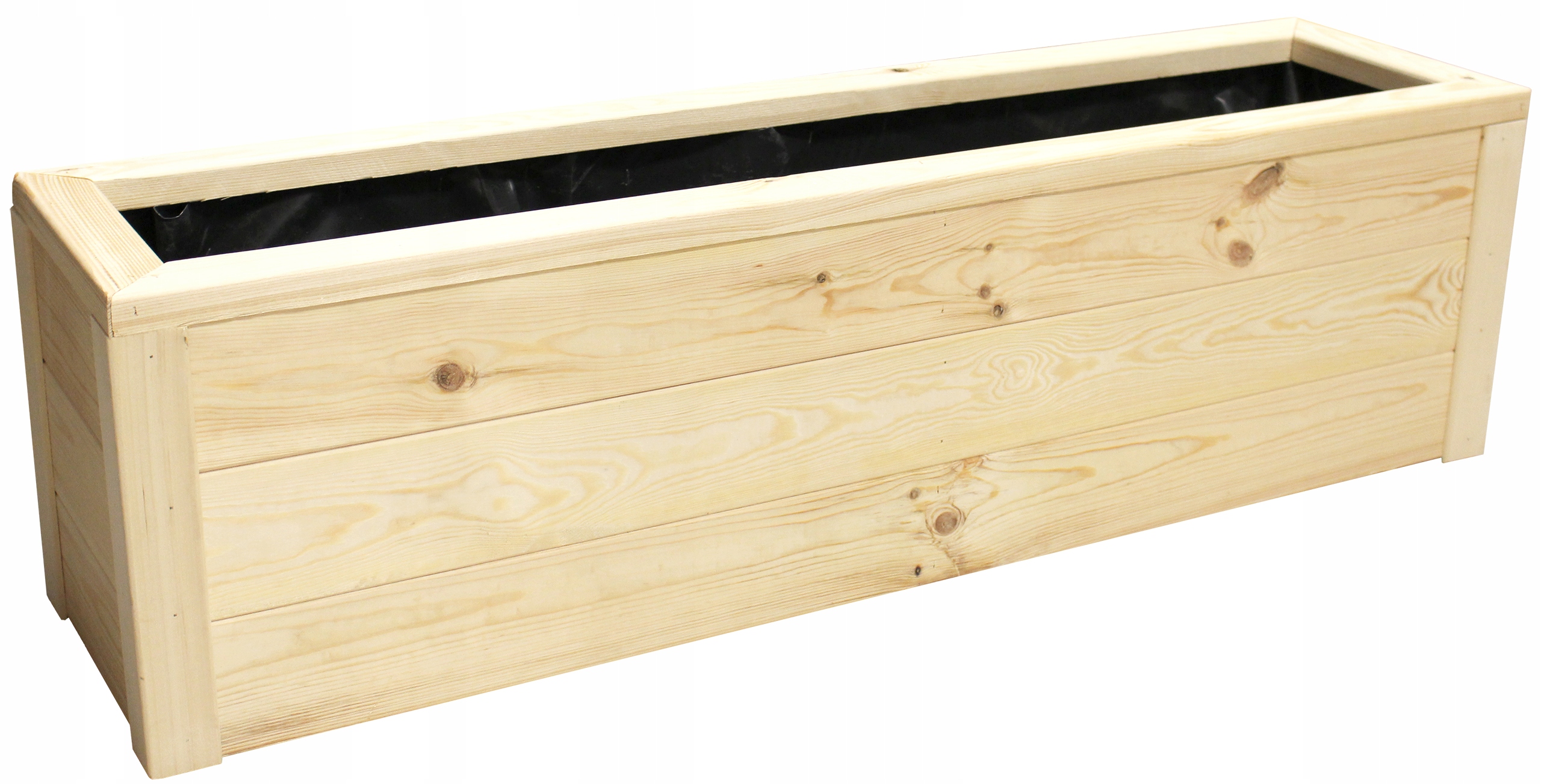 Donica Doniczka Drewniana 120x30CM Polska Do Ogrodu Taras Wkład Naturalna