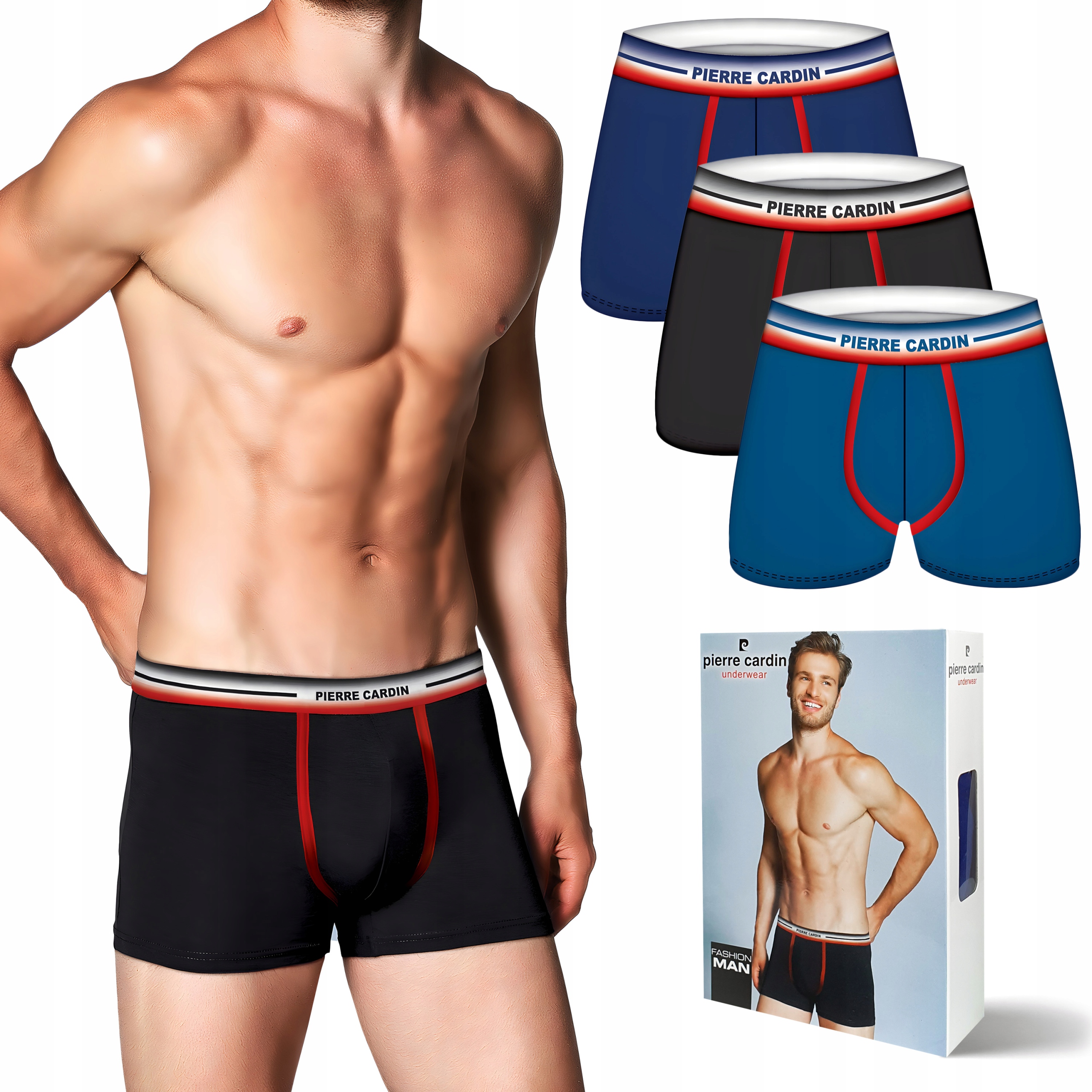 

Bokserki męskie 3 Pary Pierre Cardin PCM127 XL