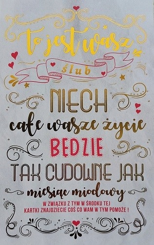 

na Ślub Kartka na Miesiąc Miodowy 5K19