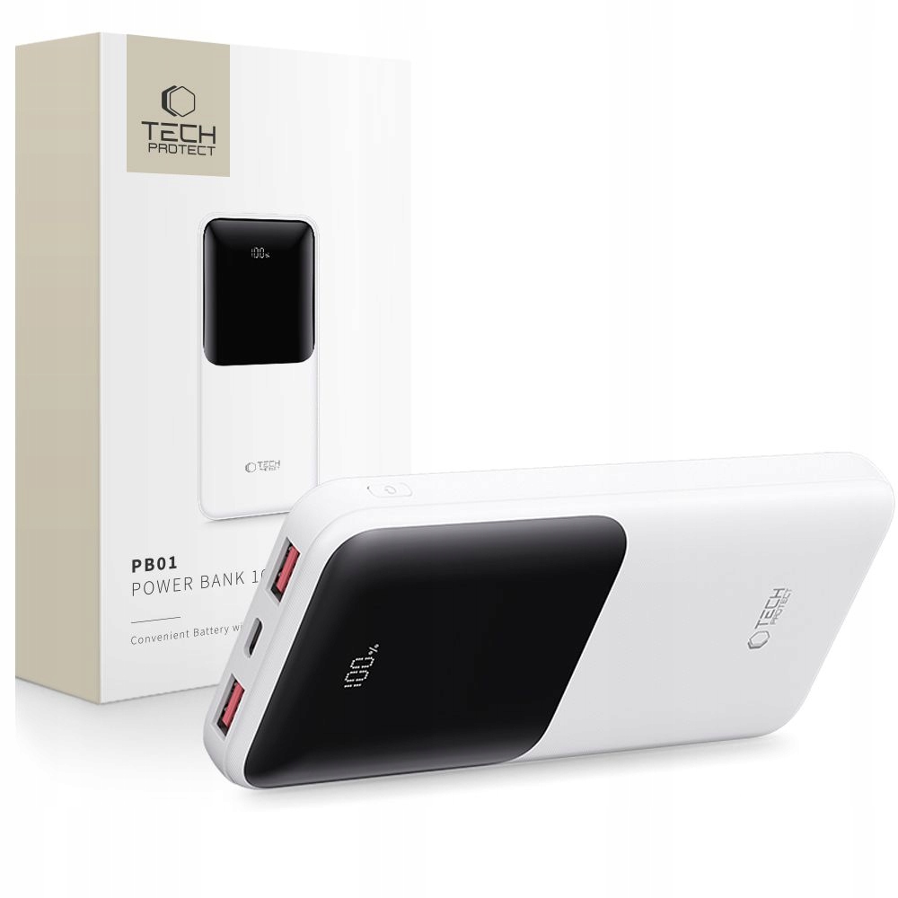 Tech-Protect Power Bank 10000mAh 22.5W Bílá
