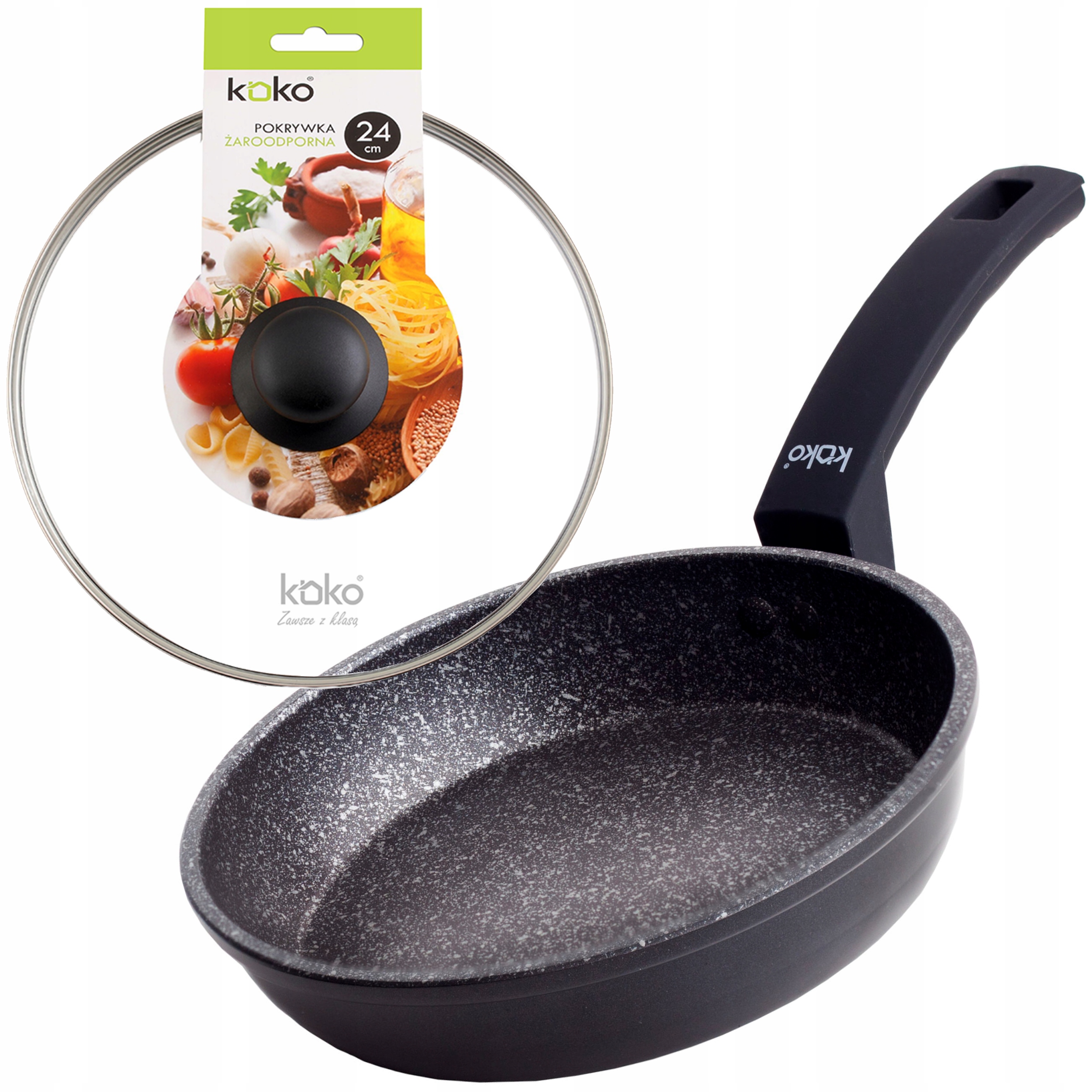 

Koko Patelnia 24CM Non Stick Indukcja Gaz+pokrywa