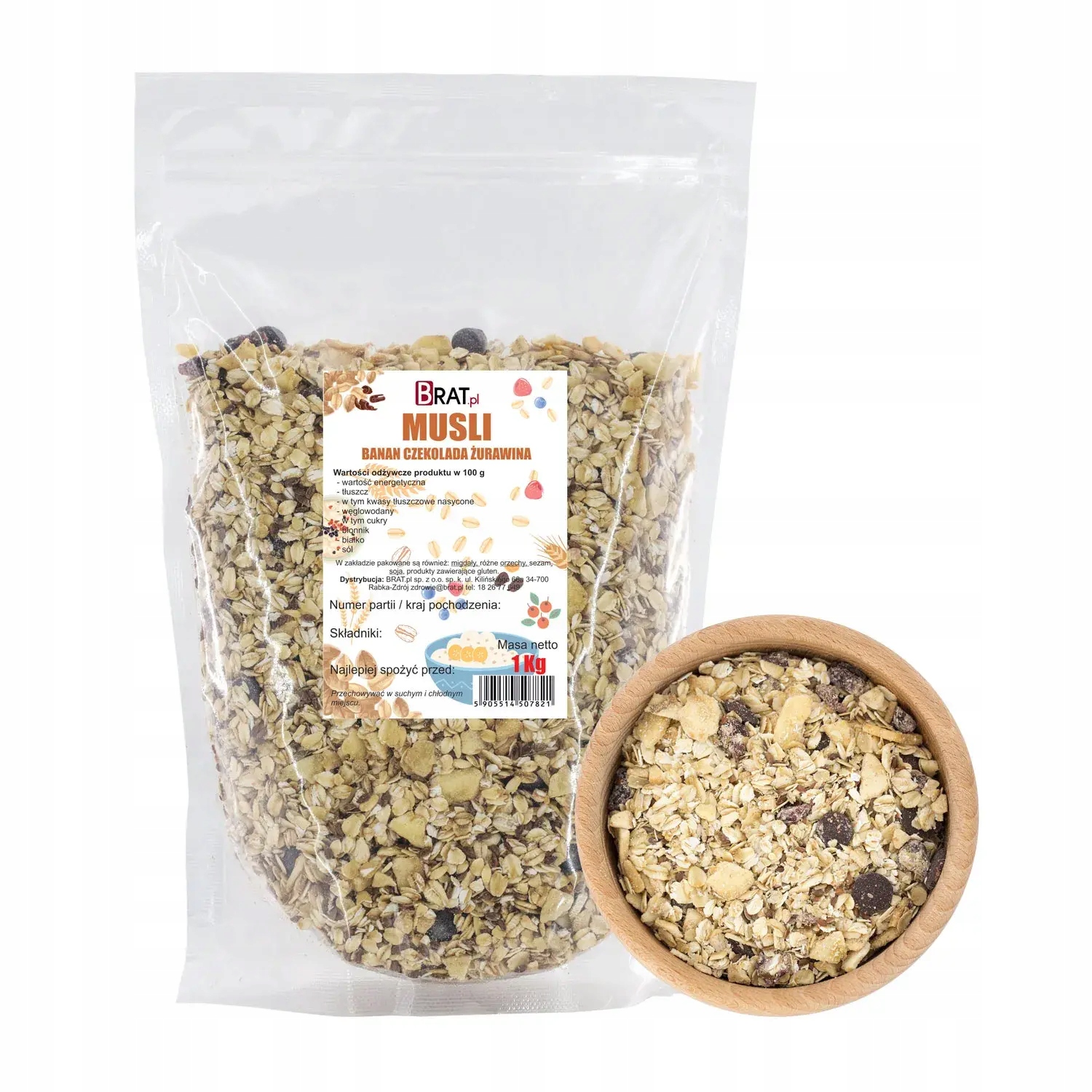 Levně 2X Brat Musli banán-čokoláda-brusinky 1 kg