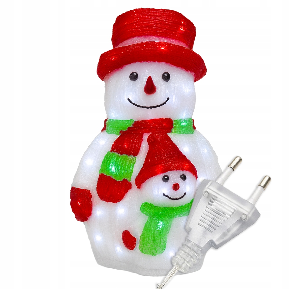 Veľký Snehuliak 3D Akrylový 38CM Studený Biely Prúd Ozdoba Dekorácia