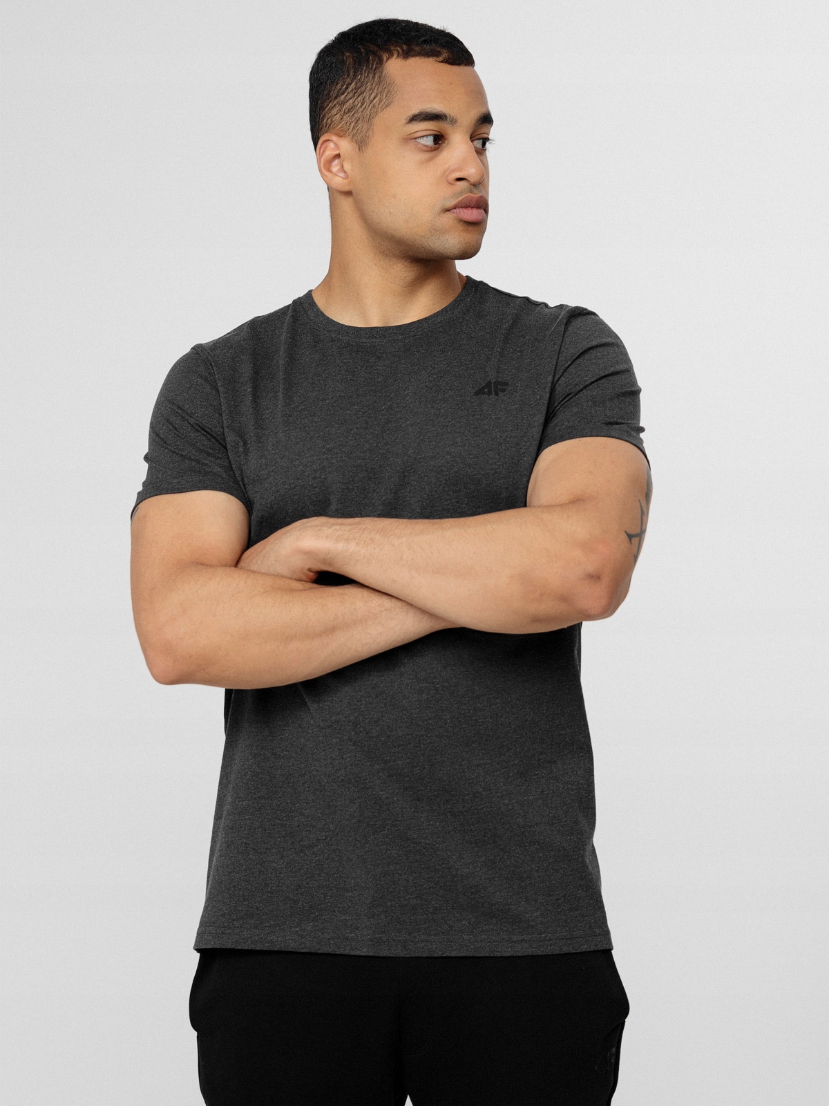 MĘSKI KOSZULKA 4F T-SHIRT BAWEŁNIANY SPORTOWY Kolor szary