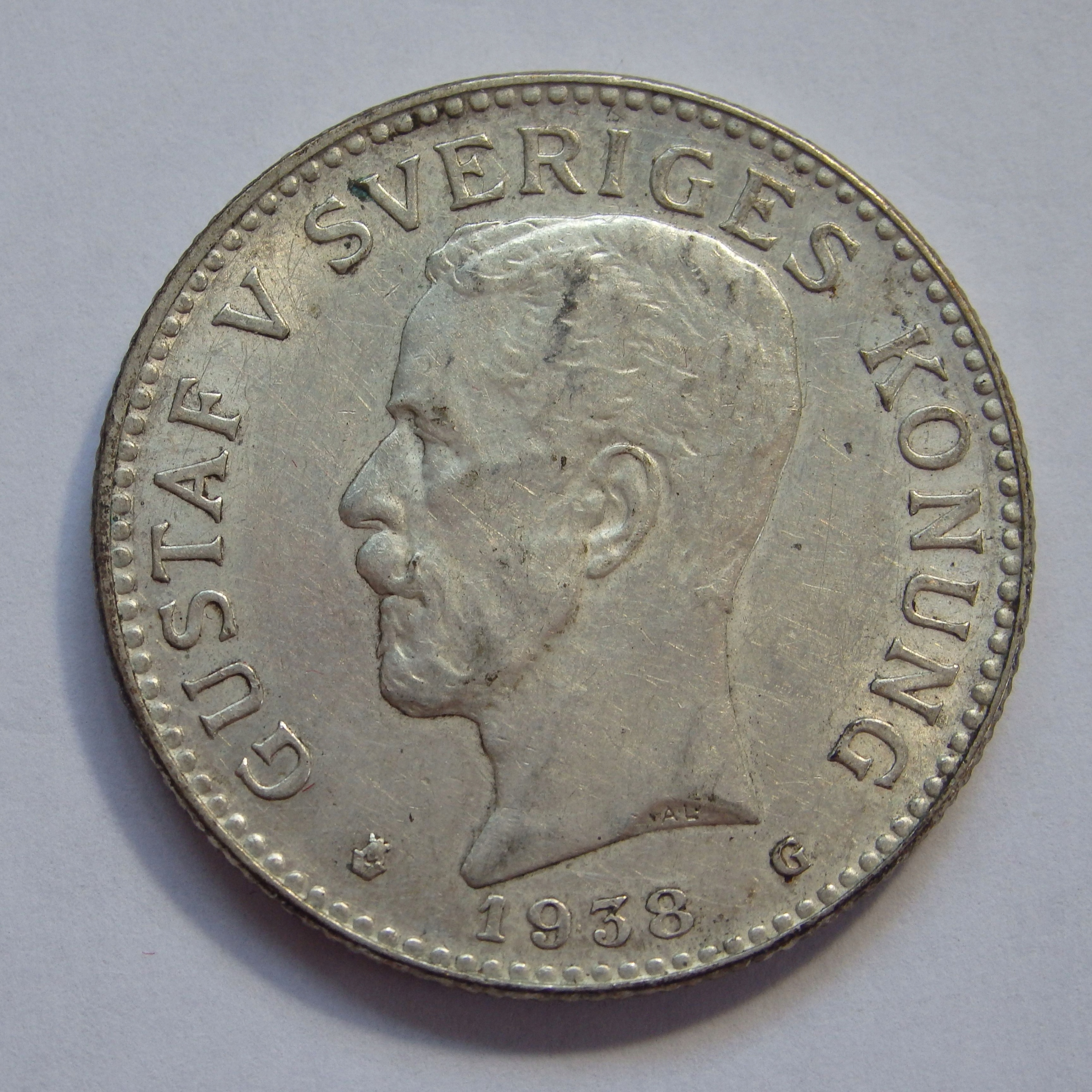 2 Korony, Szwecja, 1938r. Ag M2403