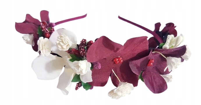 OPASKA KWIATY ECRU+BORDO